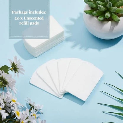 Maitys 20 Pack Aroma Pads Aromatherapy Diffuser Unscented Refill Pads for Essential Oils Replacement Humidifier Oil Pads Pluggable Humidifier Replacement Filter for Use