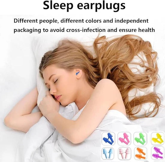 Earplugs for Sleeping Noise Cancelling, Reusable Ear Plugs– Super Soft, Silicone Ear Plug, for Sleeping 8 Pairs, Swimming, Snoring, Concerts, Work, Noisy Places