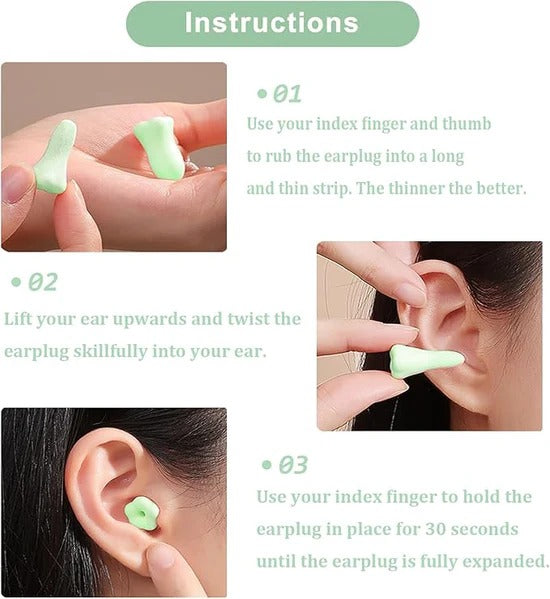 3 Pairs Ear Plugs for Sleeping Noise Cancelling 38dB SNR Reusable Soft Foam Earplugs for Noise Reduction, Hearing Protection Ear Plugs for Travel, Concerts，Study, Work, Sleep